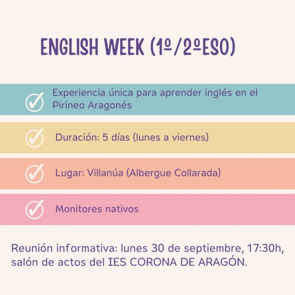 ENGLISH WEEK 1º/2ºESO