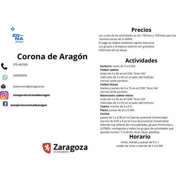 ZONA JOVEN CORONA DE ARAGON