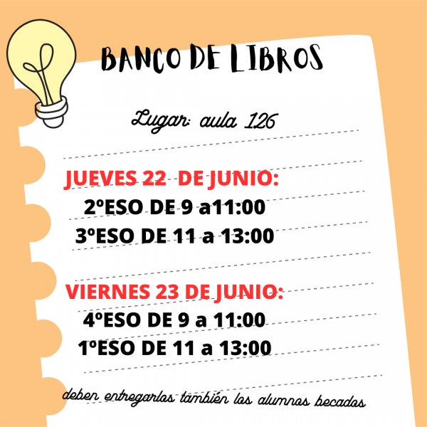 ENTREGA DE LIBROS DEL BANCO DE LIBROS